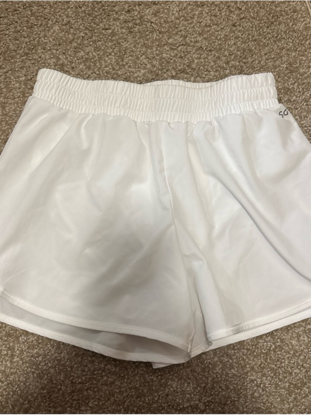 DSG White Women's Athletic Shorts with Elastic Waistband